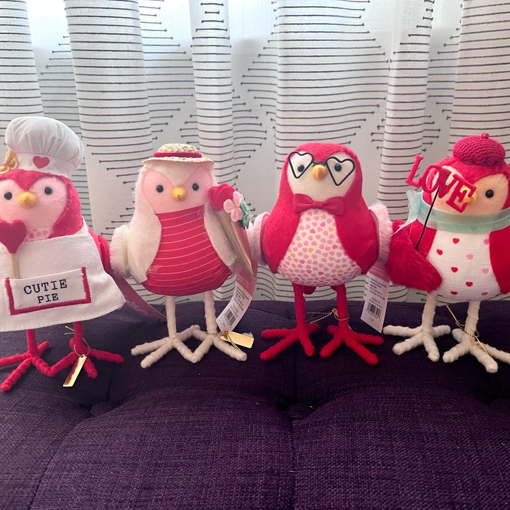 Target Spritz Feathery Friends 2023 Valentine’s Day Birds Set of 4 - Brand New